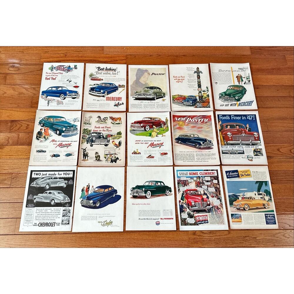 15 Full Page Ads From The 1940s Mercury Ford Chevrolet